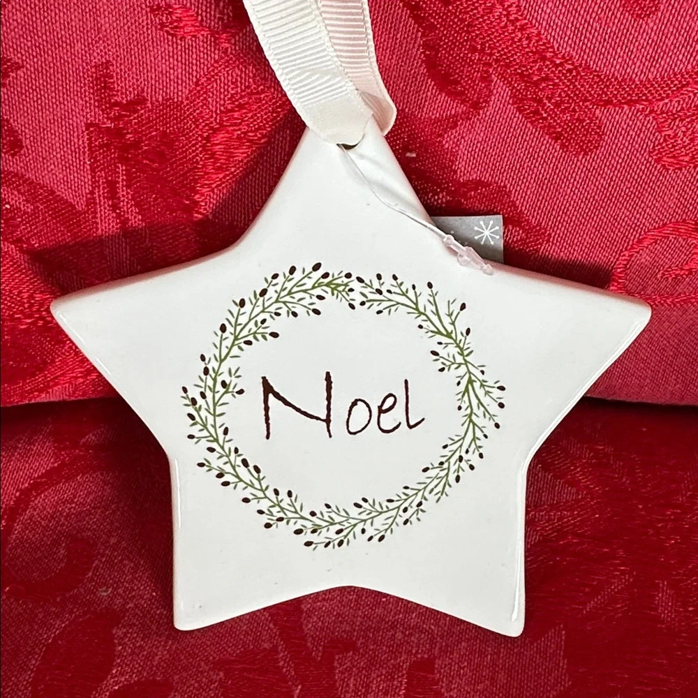 ☀️ 3/$10 Ivory Noel Star Ceramic Ornament ( see description)